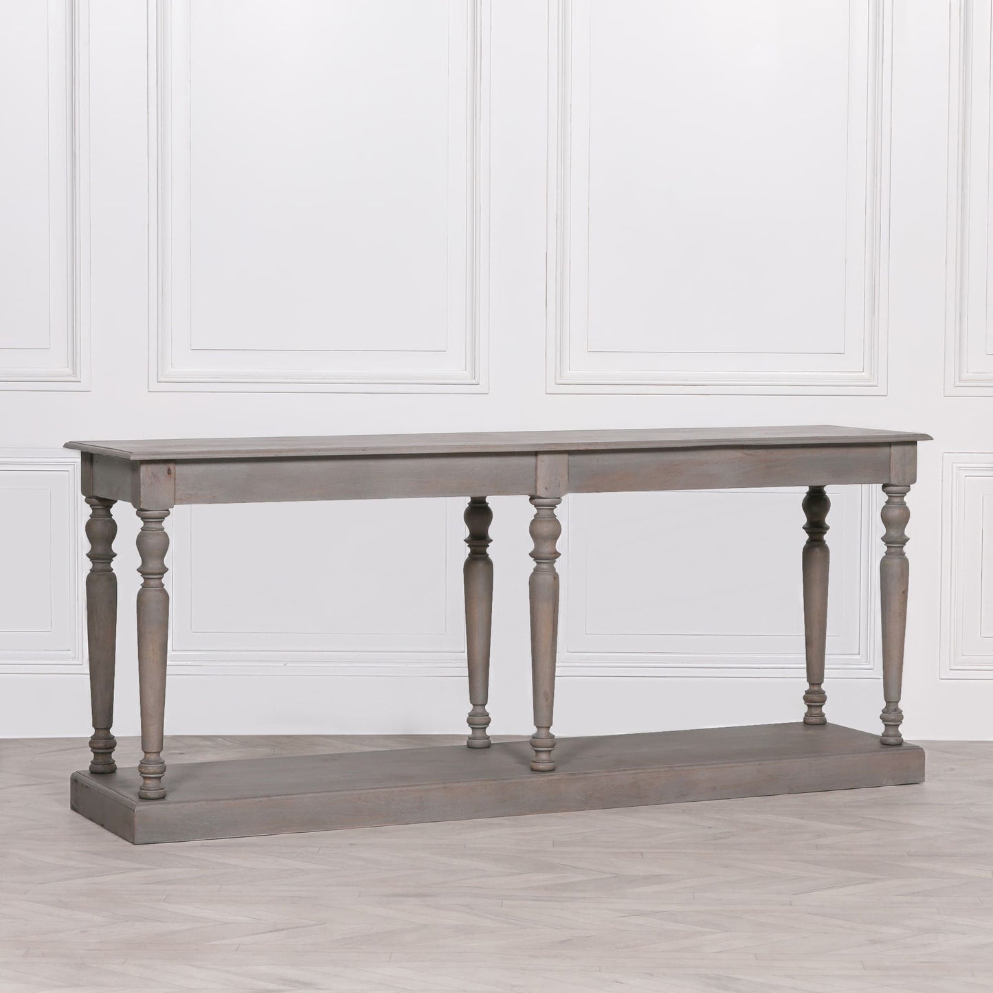 Bramley Rustic Column-Legs Console Table 200cm