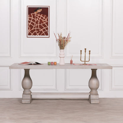 Daphne Rustic Bleached Rectangular Dining Table in 210cm or 260cm