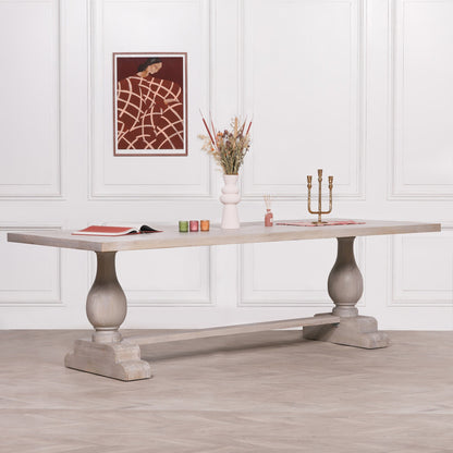 Daphne Rustic Bleached Rectangular Dining Table in 210cm or 260cm