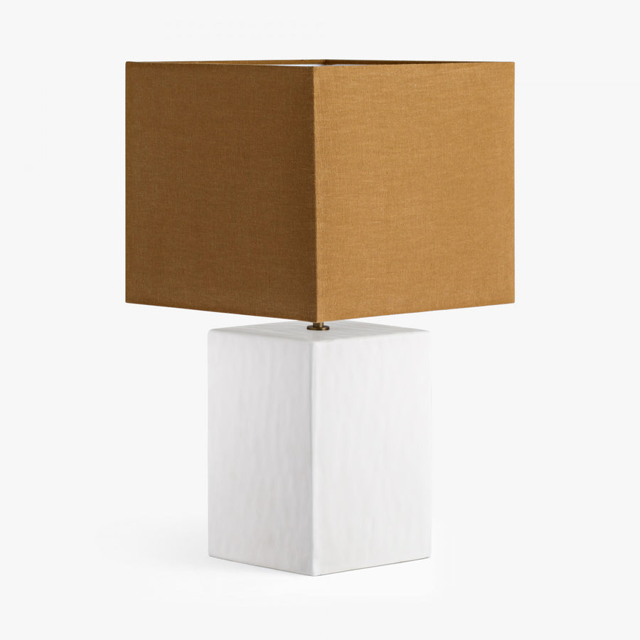 Gia Rectangular Table Lamp with Brown Lampshade