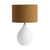 Gia White Table Lamp with Brown Lampshade