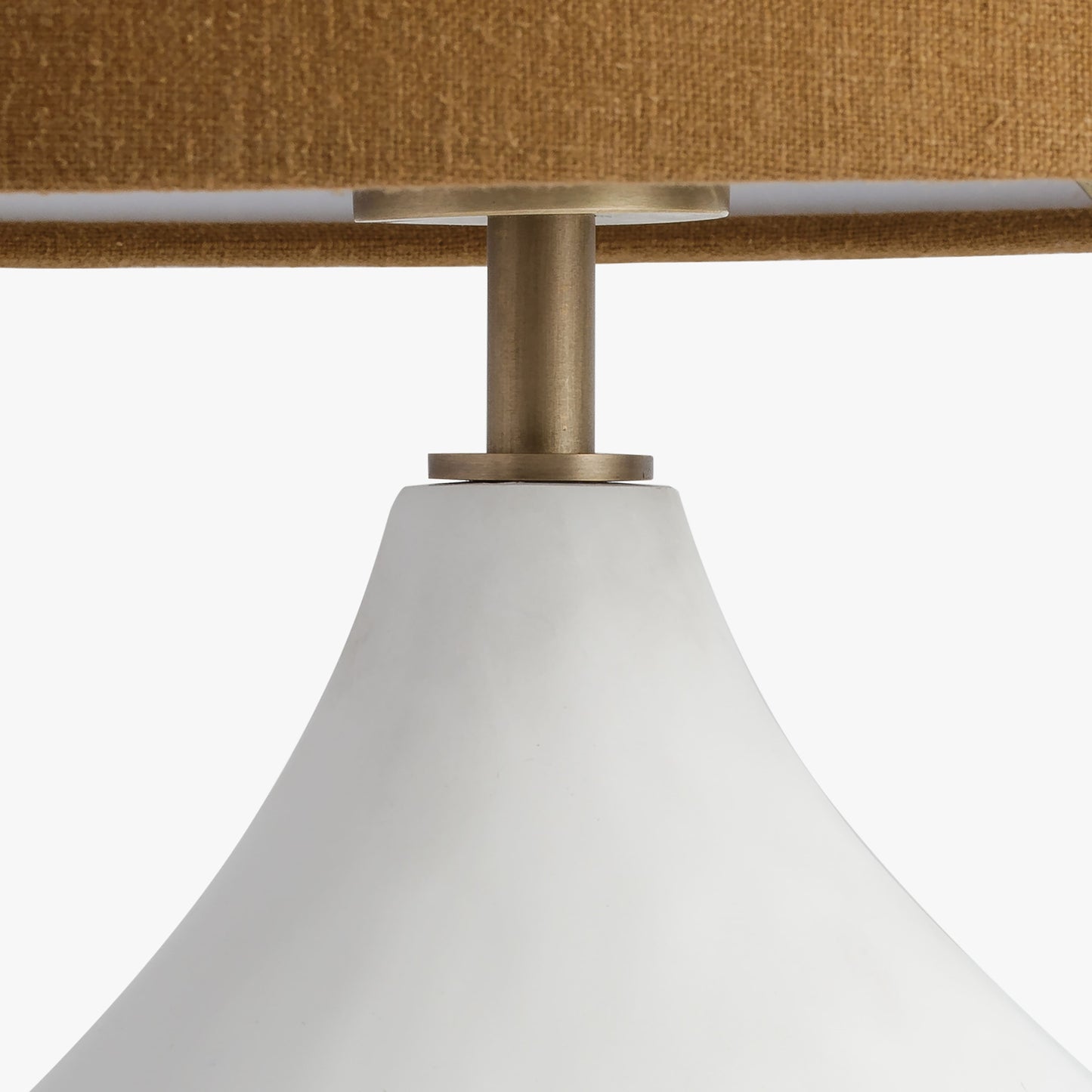 Gia White Table Lamp with Brown Lampshade