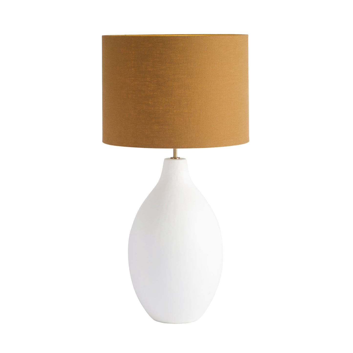 Gia White Table Lamp with Brown Lampshade