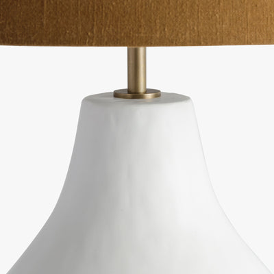 Gia White Table Lamp with Brown Lampshade