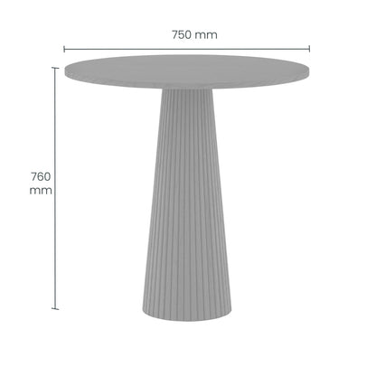 Lexi Fluted Large Side Table W75cm