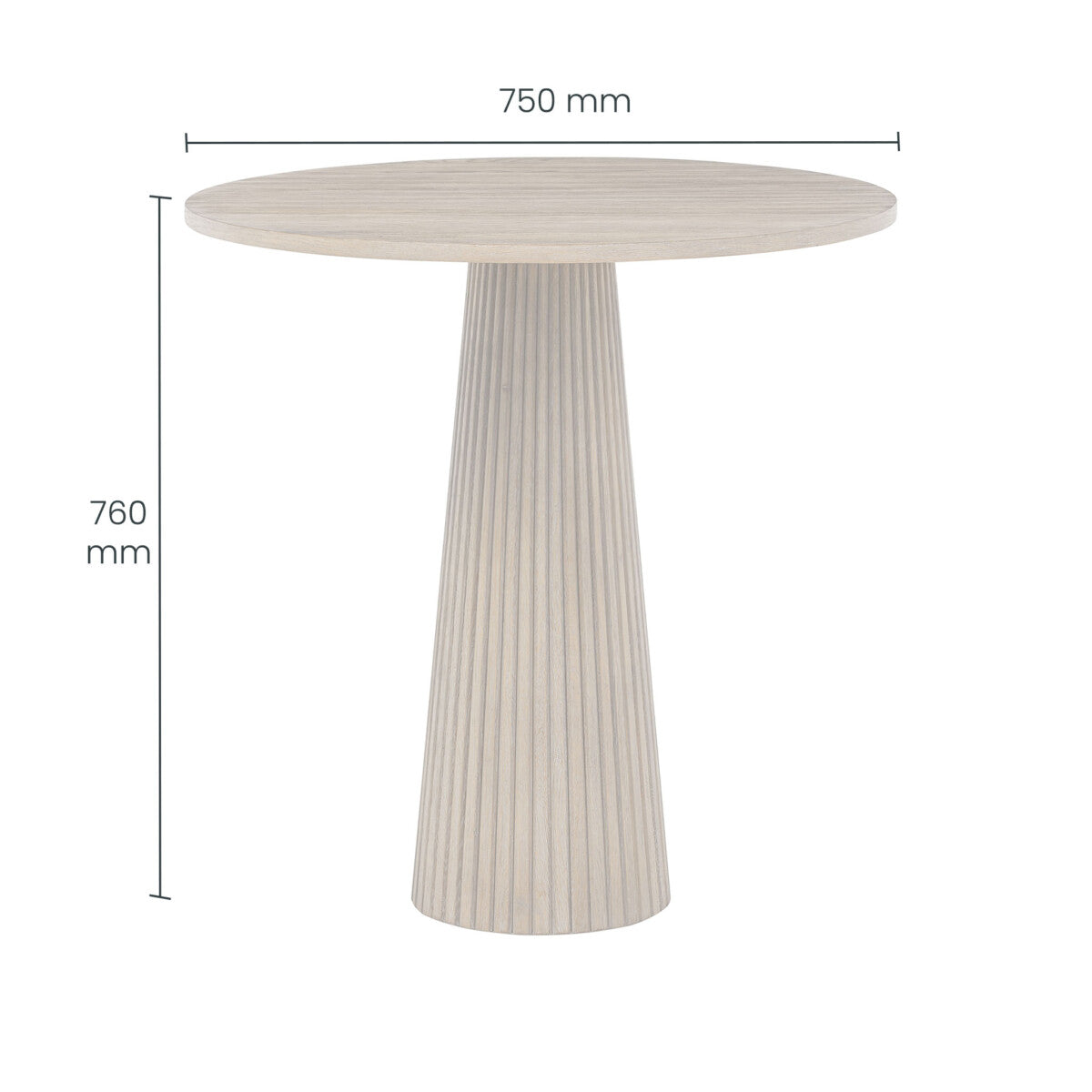 Lexi Fluted Large Side Table W75cm