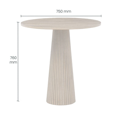 Lexi Fluted Large Side Table W75cm