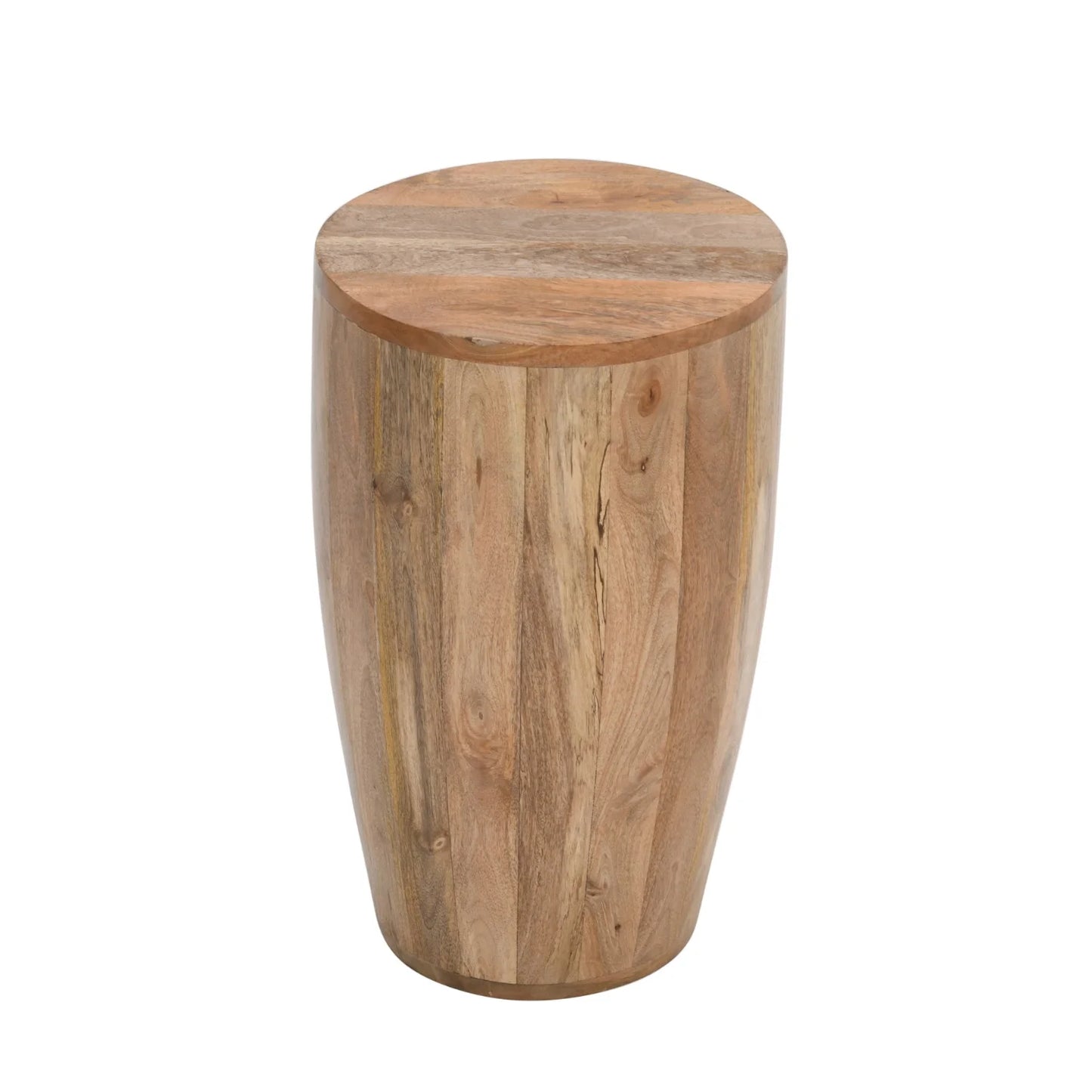 Diya Solid Wood Drum Side Table