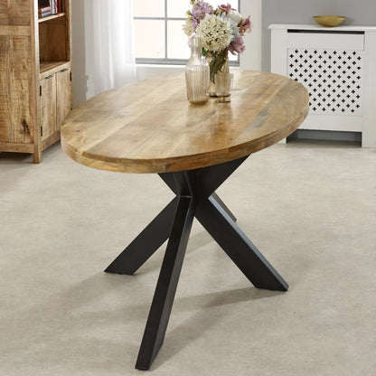 Diya Rustic Modern 6-Seater Oval Dining Table 180cm