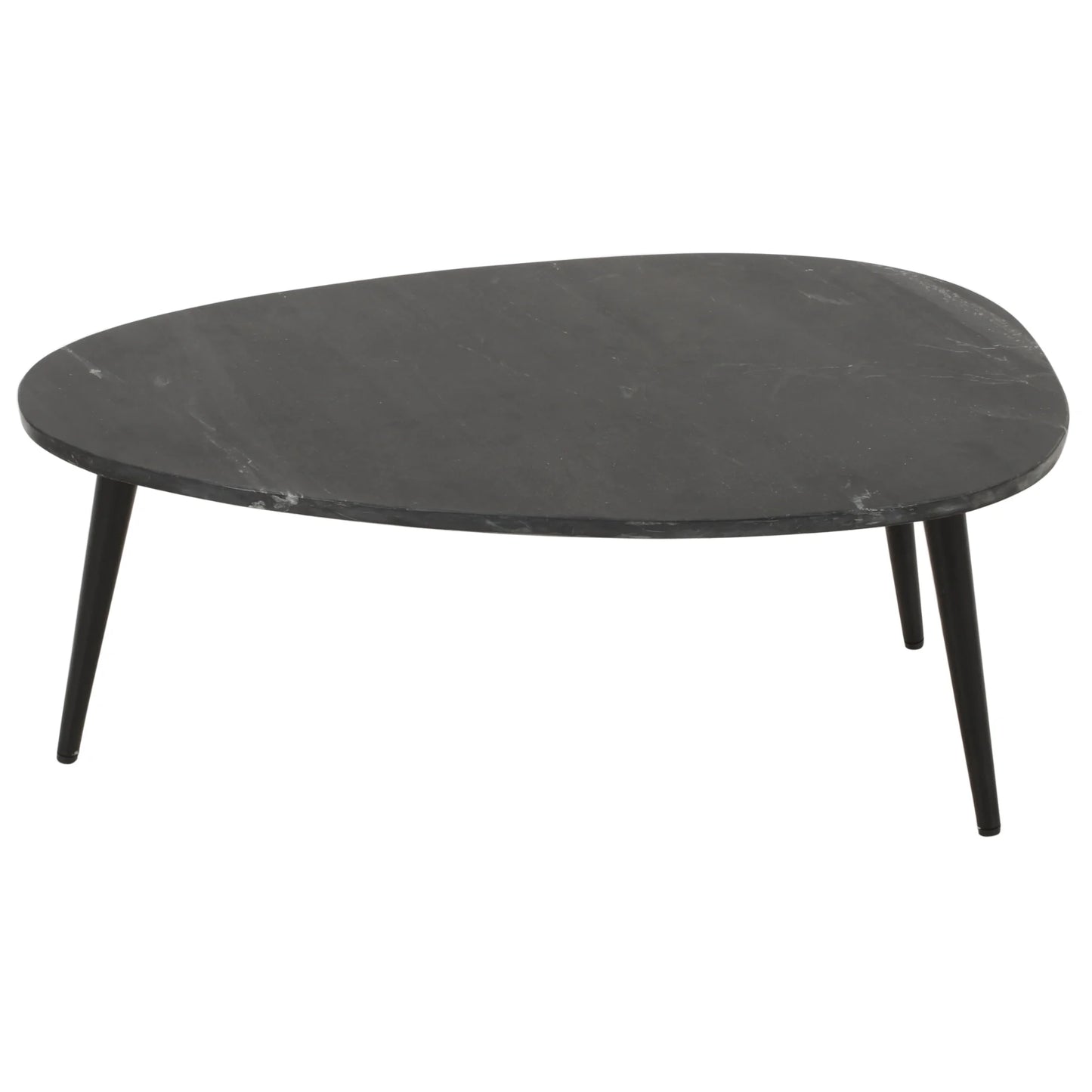 Aadhiya Modern Marble Top Coffee Table with Sleek Metal Legs