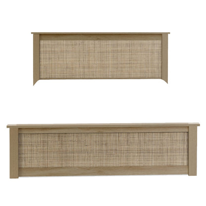 Reese Scandi Rattan Ottoman Storage Bed 135cm or 150cm