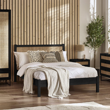 Reese Scandi Rattan Bed 135cm or 150cm