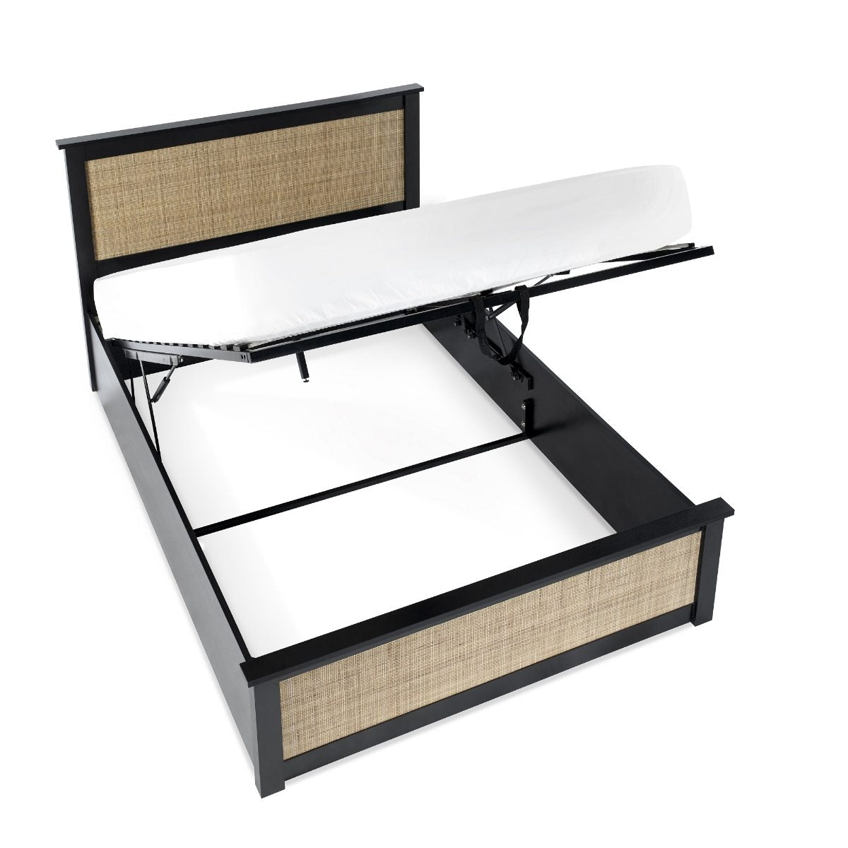 Reese Scandi Rattan Ottoman Storage Bed 135cm or 150cm