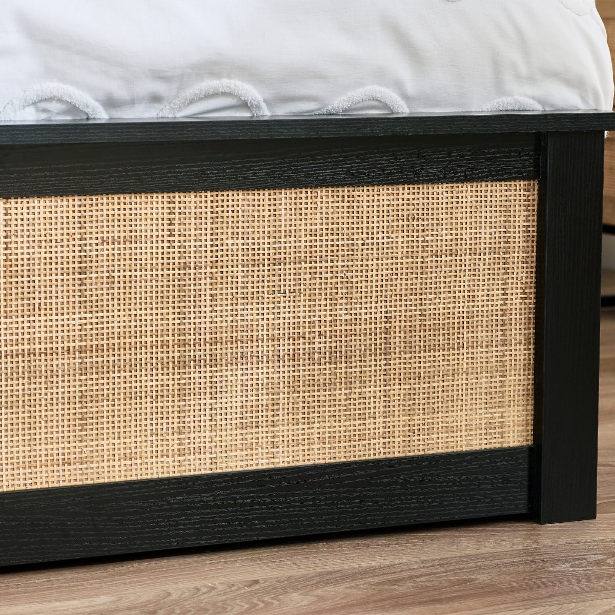 Reese Scandi Rattan Ottoman Storage Bed 135cm or 150cm