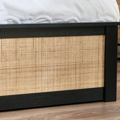 Reese Scandi Rattan Ottoman Storage Bed 135cm or 150cm