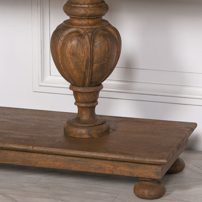 Pura Interiors Percival Balustrade Console Table 180cm | Nut Brown