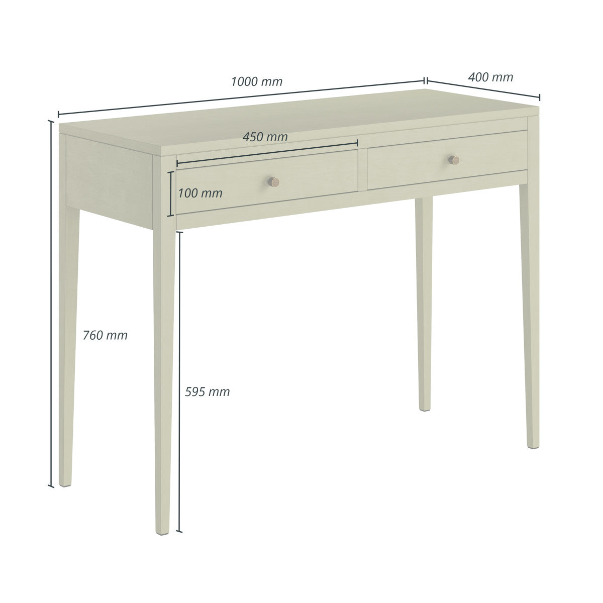 Radford Solid Oak Console Table 100cm