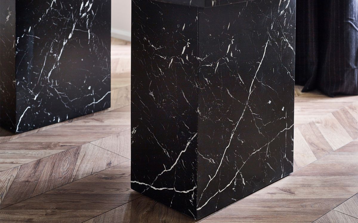 Roma Marble-Effect Dining Table 180cm in Black or White