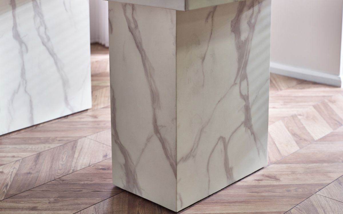 Roma Marble-Effect Dining Table 180cm in Black or White