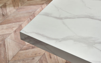 Roma Marble-Effect Dining Table 180cm in Black or White