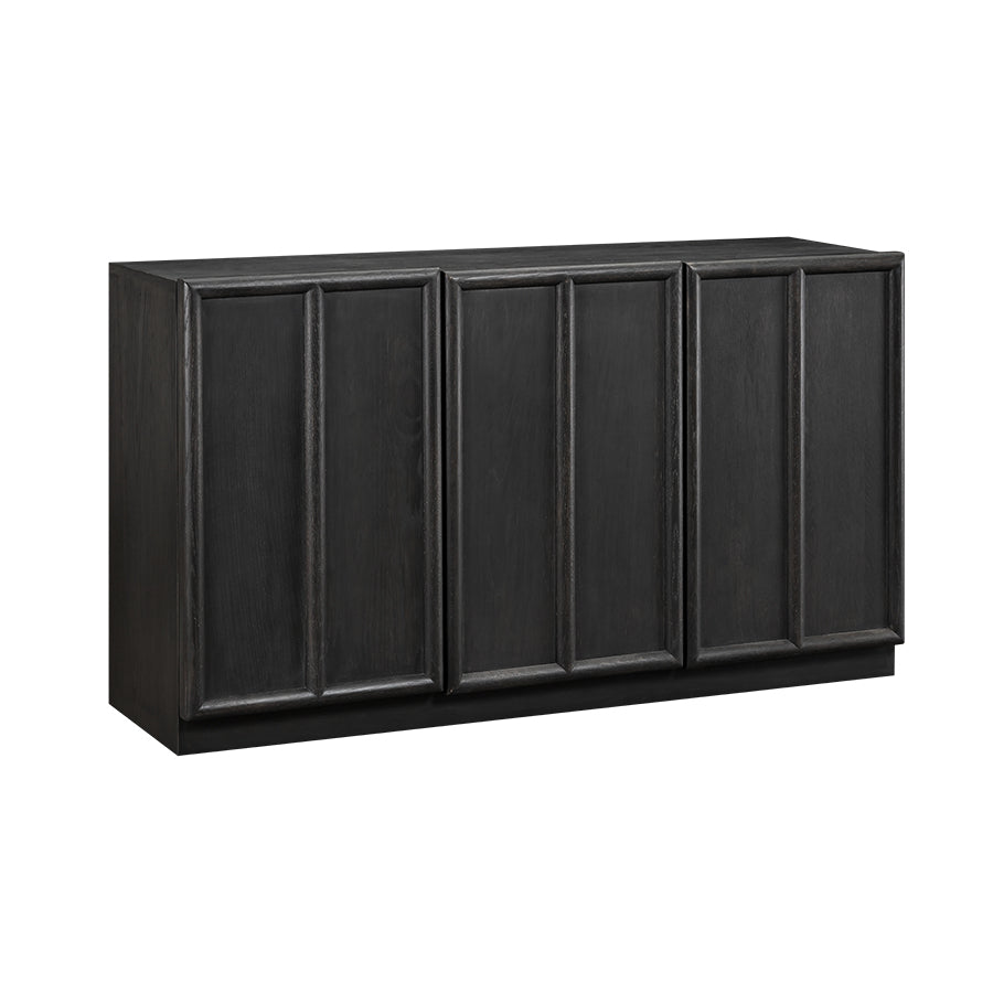 Harper Black 3-Door Panelled Sideboard 150cm