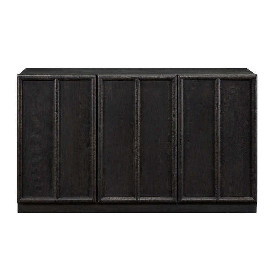 Harper Black 3-Door Panelled Sideboard 150cm