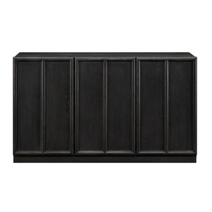 Harper Black 3-Door Panelled Sideboard 150cm