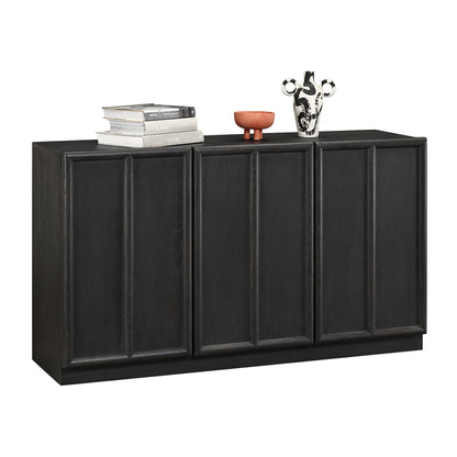 Harper Black 3-Door Panelled Sideboard 150cm