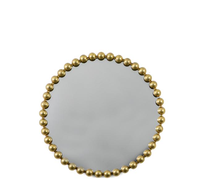 Round Bobbin Mirror in Black or Gold