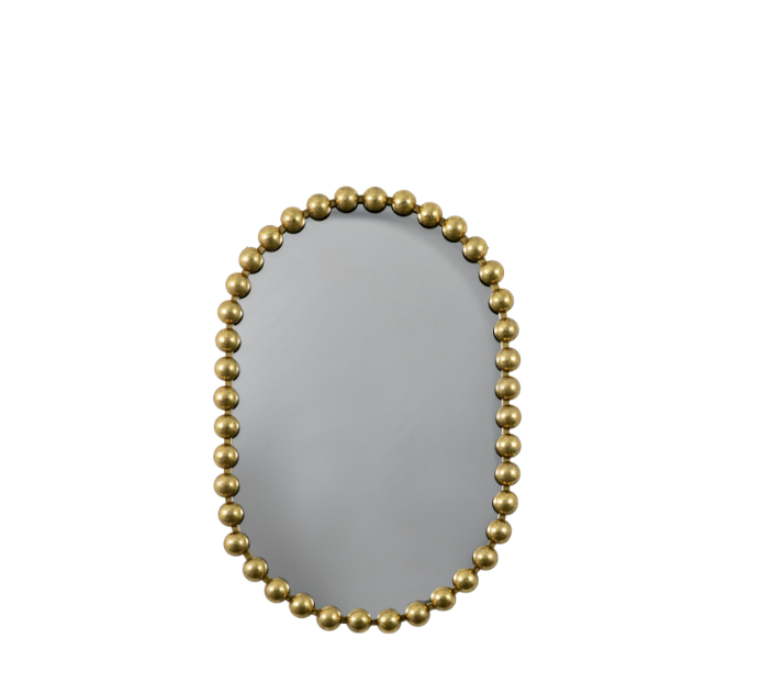 Oval Bobbin Mirror in Black or Gold