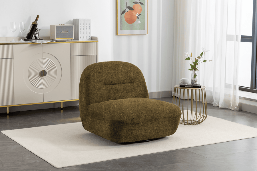 Sienne Oversized Swivel Chair in Boucle