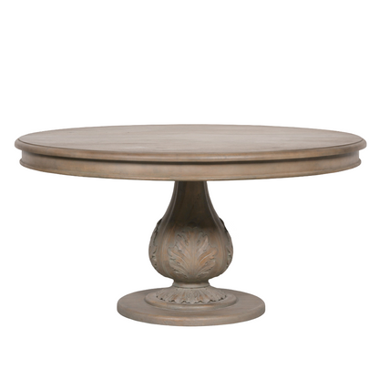 Pura Interiors Handcrafted Acorn Pedestal Dining Table | Round