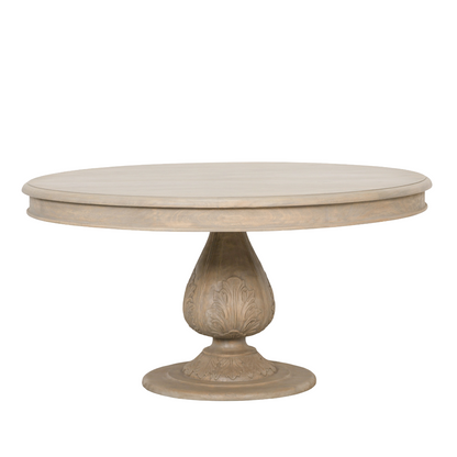 Pura Interiors Handcrafted Acorn Pedestal Dining Table | Round