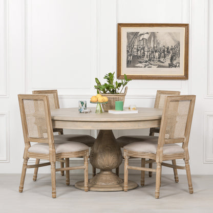 Pura Interiors Handcrafted Acorn Pedestal Dining Table | Round