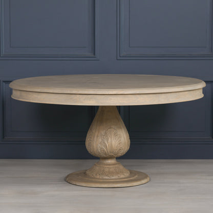 Pura Interiors Handcrafted Acorn Pedestal Dining Table | Round