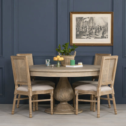 Pura Interiors Handcrafted Acorn Pedestal Dining Table | Round