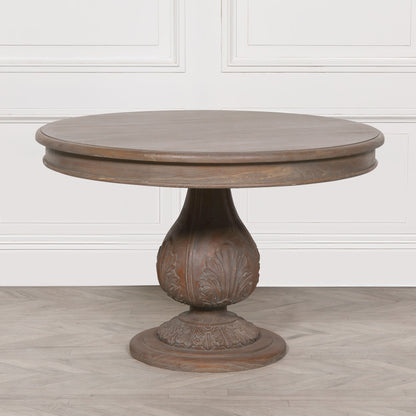 Pura Interiors Handcrafted Acorn Pedestal Dining Table | Round