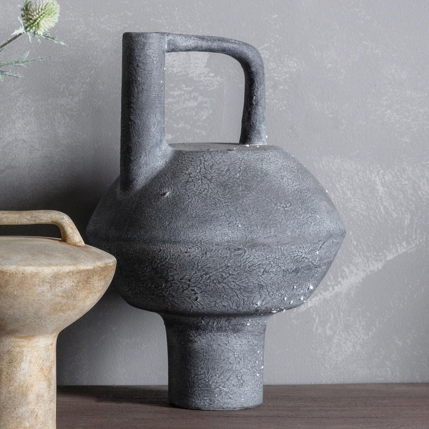 Zani Contemporary Fossil Vase in Grey