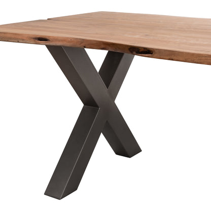 Live Edge Acacia Rectangular Dining Table | Natural Brown