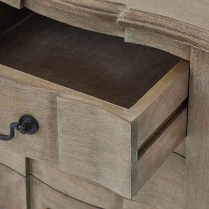 Rustic Vintage Bleached Wood Bedside Table