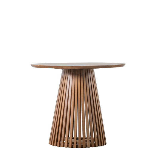 Contemporary Round Slatted Dining Table | 90cm