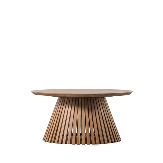 Contemporary Round Slatted Coffee Table