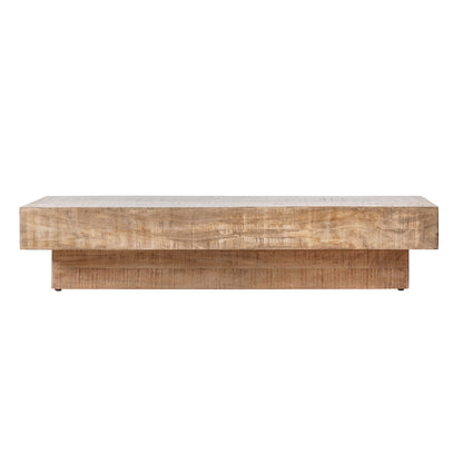 Asher Rustic Solid Wood Block Coffee Table