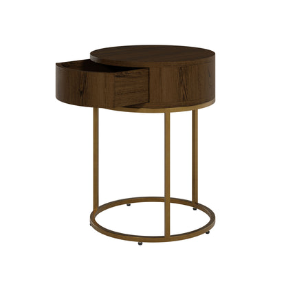 Hampton Round Wooden Bedside Table