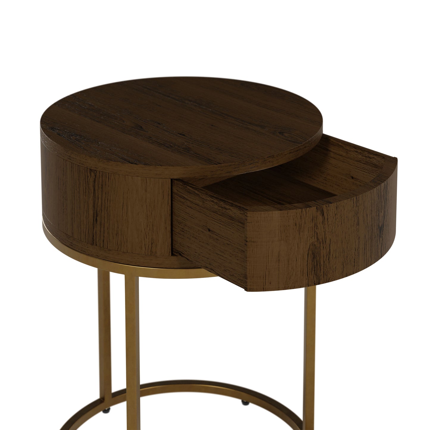 Hampton Round Wooden Bedside Table