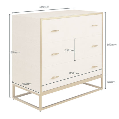 Hampton Chest of Drawers in Faux Shagreen