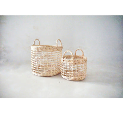 Set of 2 Classic Rattan Baskets