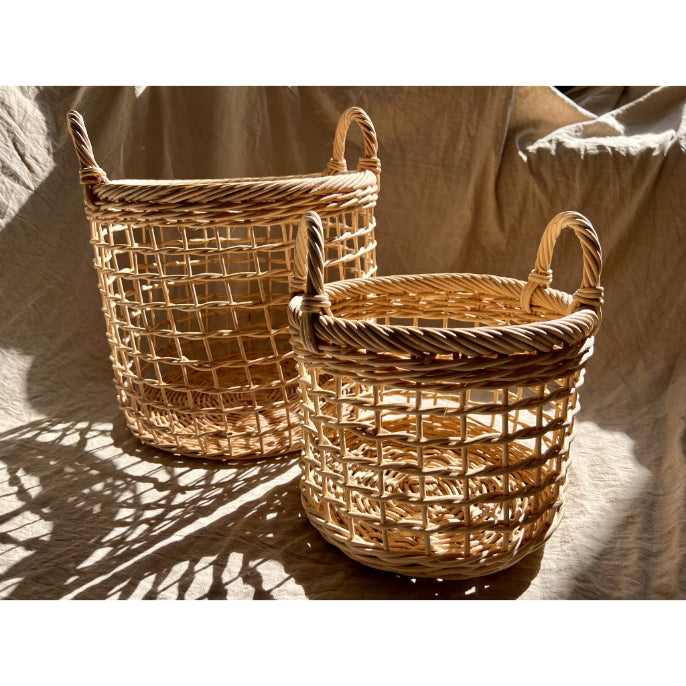 Set of 2 Classic Rattan Baskets