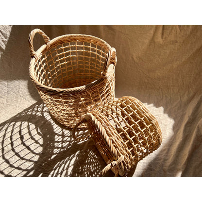 Set of 2 Classic Rattan Baskets