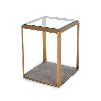 Elmley End Table with Faux Shagreen Base